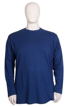 Espionage - Ensfarvet Langærmet T-Shirt Mørk Blå (1)