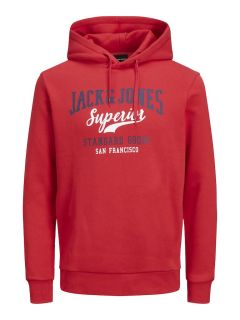 Jack & Jones - Logo Superior Hættetrøje Rød (1)