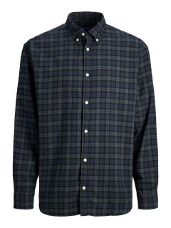 Jack & Jones - Cozy Flannel Ternet Skjorte. Lange Ærmer. Navy Blazer (1)