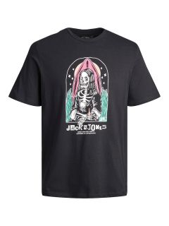 Jack & Jones  - Afterlife Skull T-Shirt Sort (1)