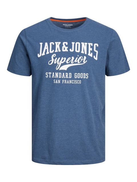 Jack & Jones - Logo Melange T-Shirt Ensign Blue billede 1