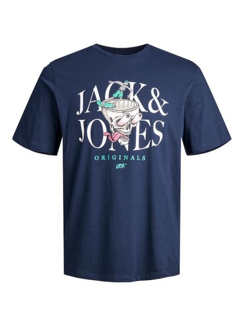 Jack & Jones  - Afterlife Skull T-Shirt Navy billede 1