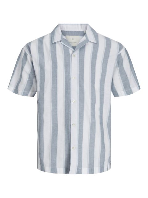 Jack & Jones - Summer Stripe Skjorte S/S - Captain Blue billede 1