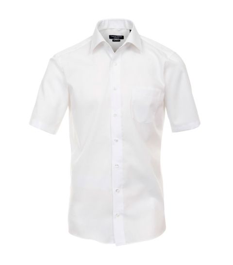 Casa Moda - Comfort Fit Hvid m. hvide knapper og  Korte Ærmer billede 1