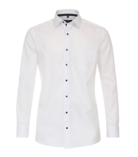 Casa Moda - Ensfarvet Glat Hvid skjorte L/S billede 1