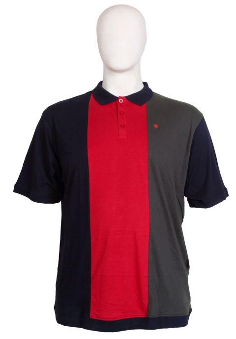 Espionage - Cut & Sew Polo Sort/Orange/Koksgrå billede 1