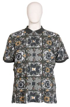 Espionage - Abstract Print Polo - Dark Olive (1)