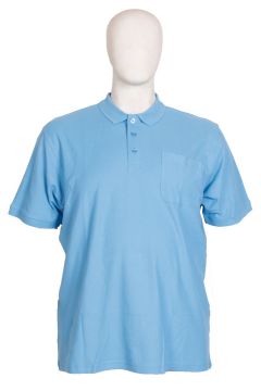 Espionage - Ensfarvet Bomulds Polo Mid Blue (1)