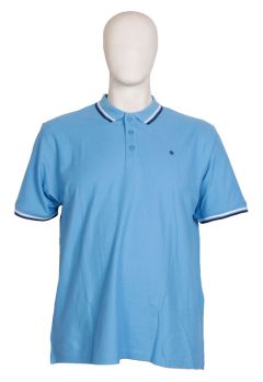 Espionage - Tipped Pique Polo Mid Blue (1)