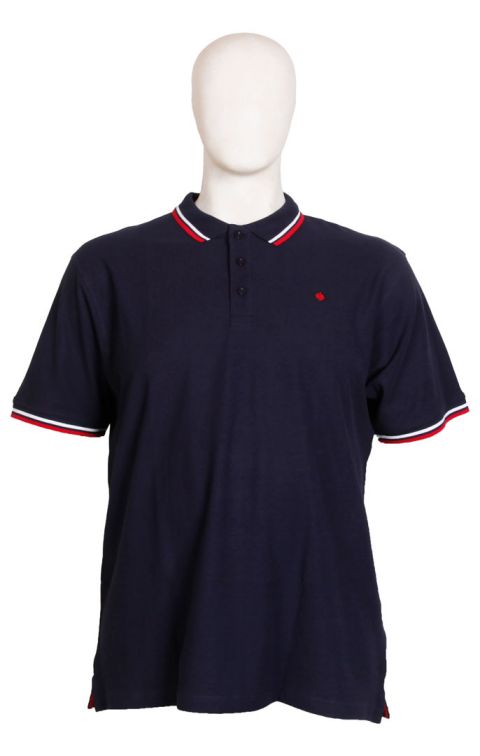 Espionage - Tipped Pique Polo Navy billede 1