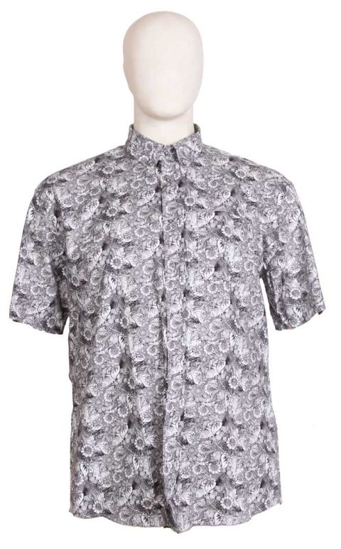 Espionage - Monocrome blomster Print Skjorte billede 1