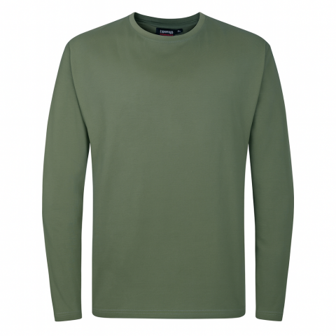 Espionage - Ensfarvet Langærmet T-Shirt - Khaki billede 1