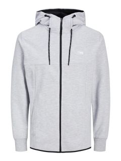 Jack & Jones - Air Hættetrøje M. Lynlås Asphalt + Lys Grå (2)