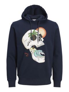 Jack & Jones - Tidal skull Hættetrøje Navy (1)