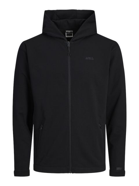 Jack & Jones - Cloud Hættetrøje m. Lynlås - Sort billede 1