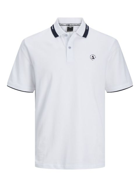 Jack & Jones - Hass Logo Polo Hvid billede 1