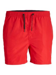 Jack & Jones - Fiji Ensfarvet Badeshorts Rød (1)