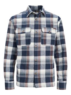 Jack & Jones - Darren Flannel Check Overshirt Navy Blazer (1)