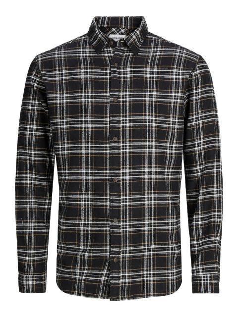 Jack & Jones - Plain Fall Ternet Skjorte Lange Ærmer Sort billede 1