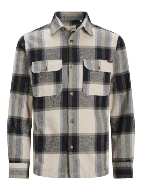 Jack & Jones - Darren Flannel Check Overshirt Moonbeam billede 1