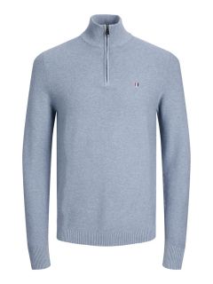 Jack & Jones - Bluroy Strik Half Zip Faded Denim (1)