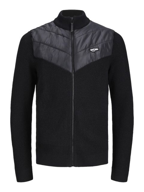 Jack & Jones - Black Hybrid Cardigan billede 1