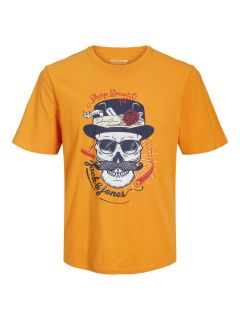 Jack & Jones  - Roxbury Skull T-Shirt Orange (1)