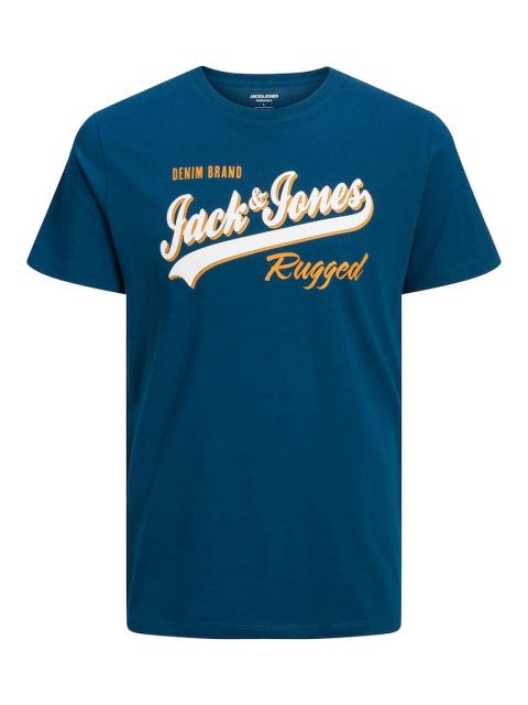 Jack & Jones - Logo Print T-Shirt Rugged Sailor Blue billede 1