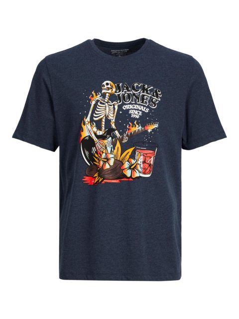 Jack & Jones  - Beachbone Skull T-Shirt Navy billede 1