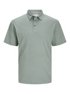 Jack & Jones - Soft Linen Blend Polo - Lily Pad (1)