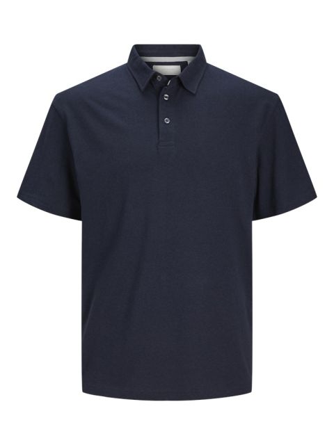 Jack & Jones - Soft Linen Blend Polo - Night Sky billede 1