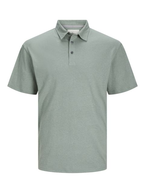 Jack & Jones - Soft Linen Blend Polo - Lily Pad billede 1