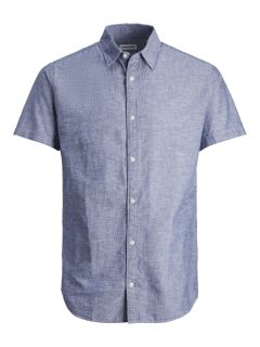 Jack & Jones - Linen Blend Skjorte S/S - Faded Denim (1)