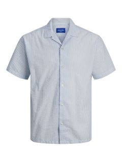 Jack & Jones  - Easter Palma Seersucker Skjorte S/S - Stribet Cashmere Blue (1)