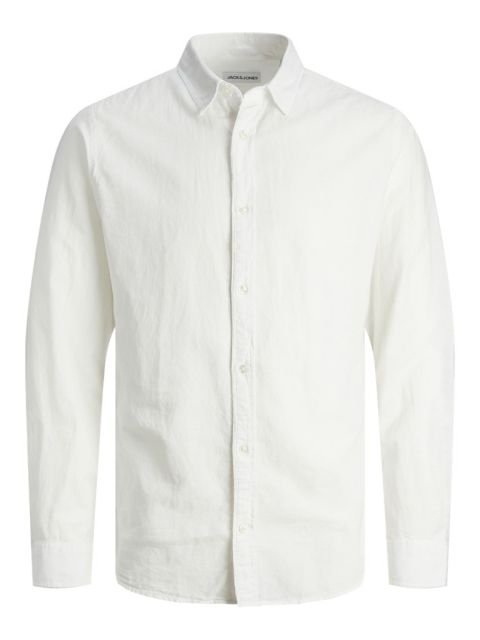 Jack & Jones - Linen Blend Skjorte L/S - Hvid billede 1