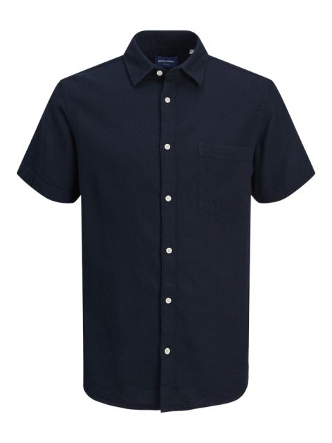 Jack & Jones  - Tampa Dobby Skjorte S/S - Sky Captain billede 1