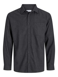 Jack & Jones - Klassisk Melange Skjorte - Mørk Grå (1)