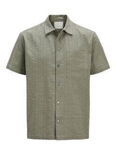 Jack & Jones  - Ceaston Seersucker Skjorte S/S - Vetiver (1)