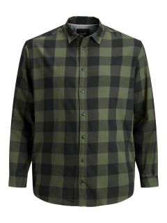 Jack & Jones - Gingham Twill Skjorte Lange ærmer Dusty Olive (1)