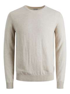 Jack & Jones - Emil Crew Neck Oatmeal (1)