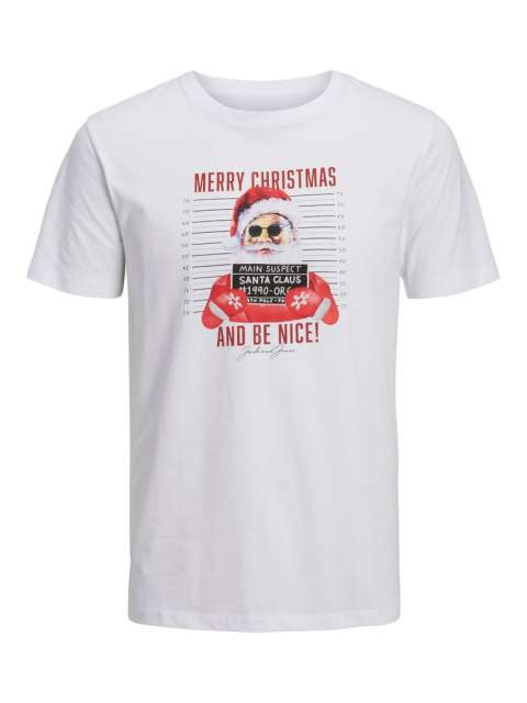 Jack & Jones - Christmas Mugshot T-Shirt Hvid billede 1
