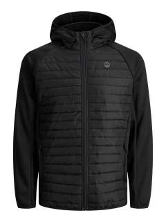 Jack & Jones - Multi Quilted Jakke m. Hætte Sort (1)