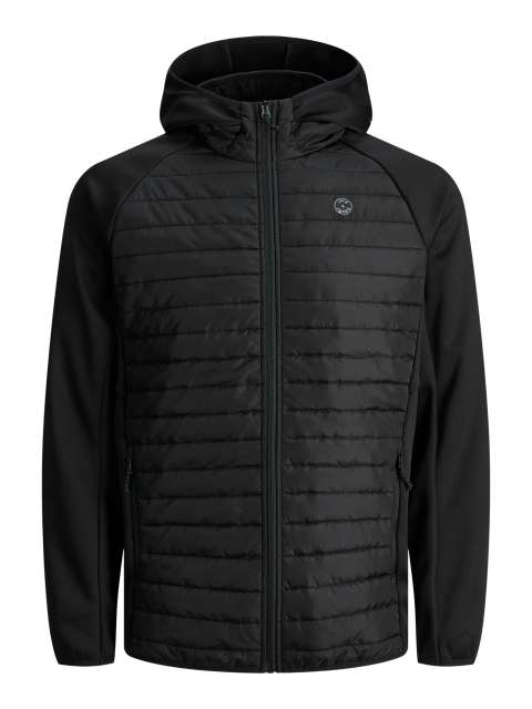 Jack & Jones - Multi Quilted Jakke m. Hætte Sort billede 1