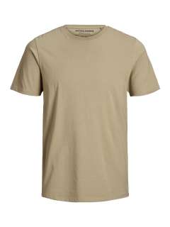 Jack & Jones - Ensfarvet Økologisk T-Shirt Sand (1)