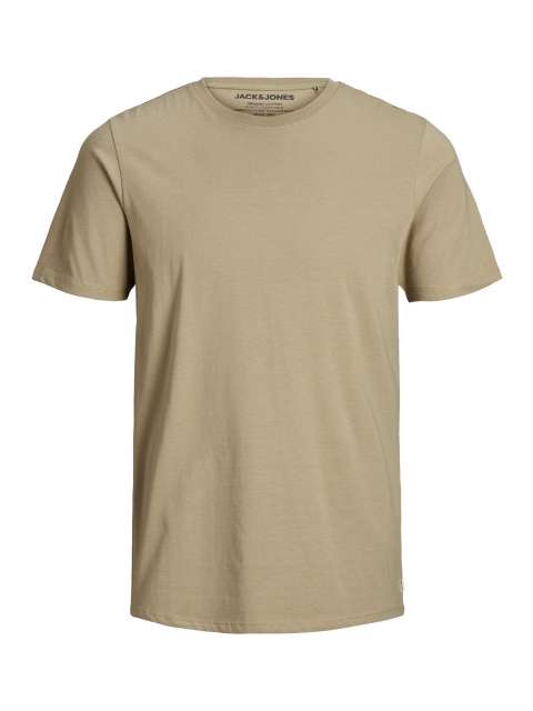 Jack & Jones - Ensfarvet Økologisk T-Shirt Sand billede 1