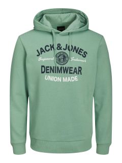 Jack & Jones - Logo Sweat Hood Granite (1)