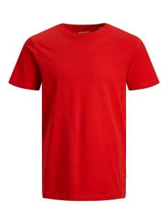 Jack & Jones - Ensfarvet Økologisk T-Shirt Rød (1)