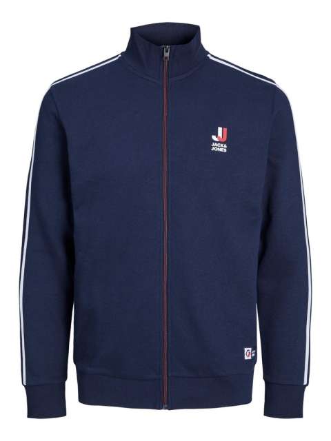 Jack & Jones - Logan Block High Neck Zip Navy billede 1