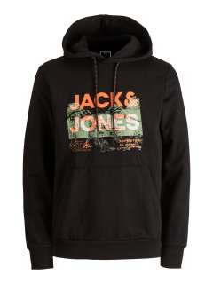 Jack & Jones - Trek Logo Hættetrøje Sort (1)