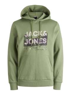 Jack & Jones - Trek Logo Hættetrøje Grøn (1)